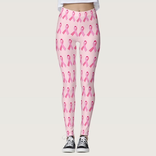 Rosa band som växlar mönster på Light - rosa Leggings (Framsida)