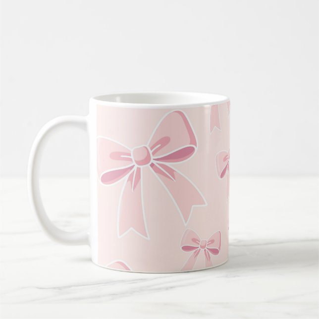 Rosa band Söt Kokett Stug-stil Chic Kaffemugg (Vänster)