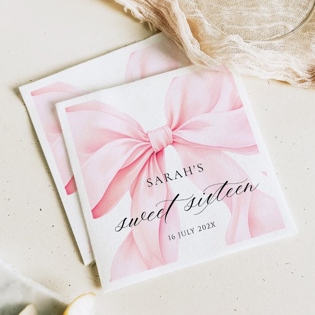 Rosa band söta sexton födelsedag pappersservett (Skapare uppladdad)