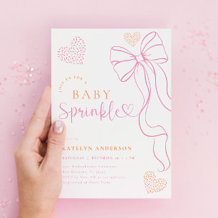 Rosa band spridd baby shower inbjudan