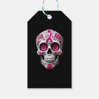 Rosa band Sugar Skull Calavera bröstcancer Awa Presentetikett