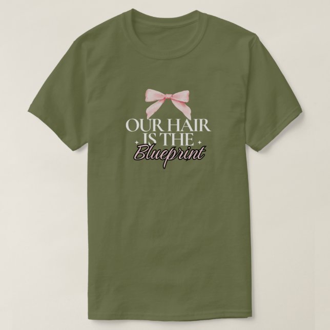 Rosa band svart hår ritning anpassad tee (Design framsida)