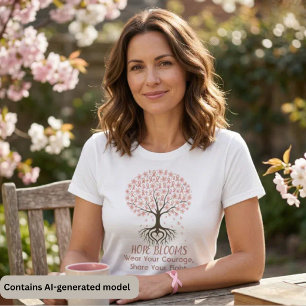 Rosa band-trädet för hopp - Bröstcancerupplysning T Shirt