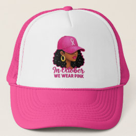 Rosa band Trucker Oktober medvetenhetskläder Keps