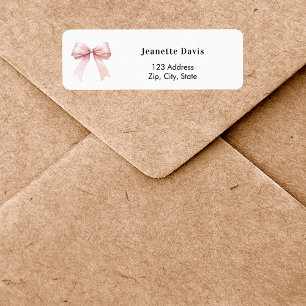 Rosa band vit returadress etikett