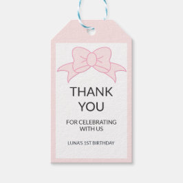 Rosa bandage flicka barn 1-årsdag presentetikett