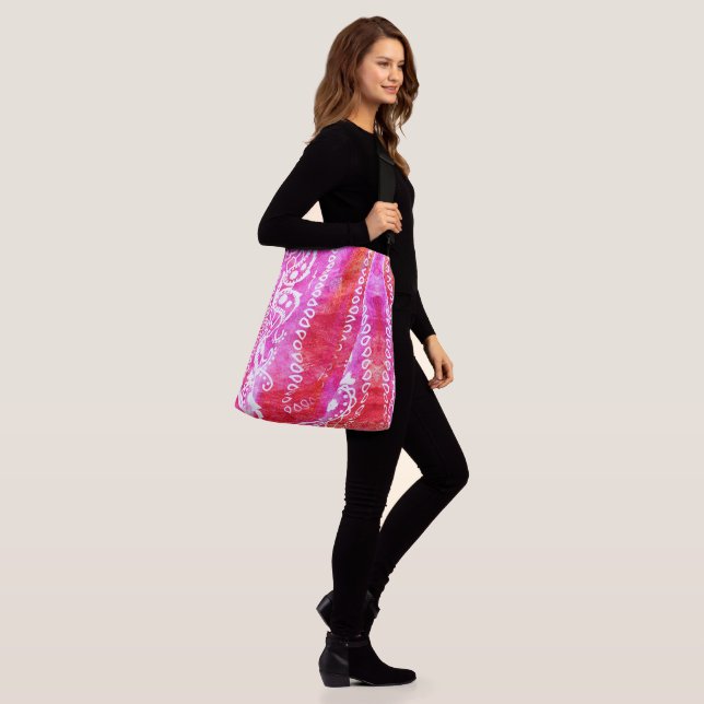 Rosa Bandana Big Bag Axelväska (På modell)