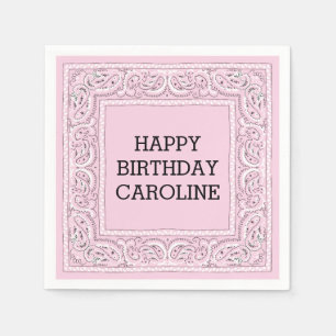 Rosa Bandana   Cocktail Napkin Pappersservett