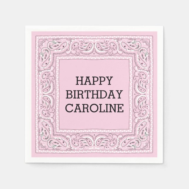 Rosa Bandana | Cocktail Napkin Pappersservett (Framsidan)