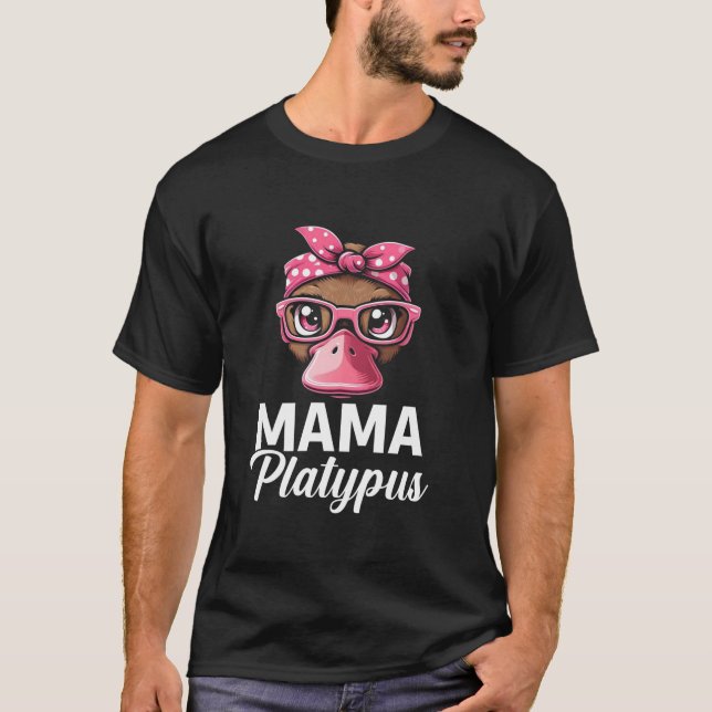 Rosa Bandana Glass Platypus Mamma Mor dag T Shirt (Framsida)