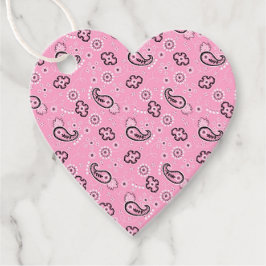 Rosa Bandana Heart Kärlek Sweet Cowgirl Äventyr Gåvor Etiketter