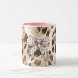 Rosa bandana hjärta leopard mugg