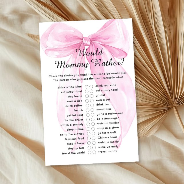 Rosa bandbåge Would Mommy Rather Baby-spel (Skapare uppladdad)