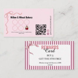 Rosa bandbakery belöningsstämpelkort visitkort