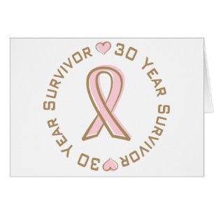Rosa bandbröstcancer överlevande 30 år hälsningskort