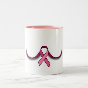 Rosa bandbröstcancer Två-Tonad mugg