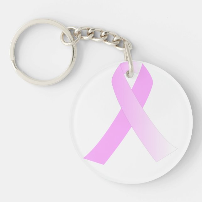 Rosa bandbröstcancermedvetenhet Keychain (Framsidan)