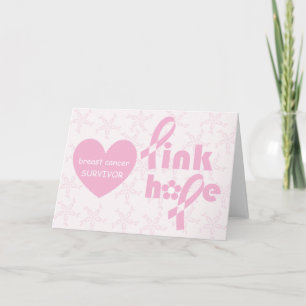 Rosa bandbröstcancermedvetenhet kort