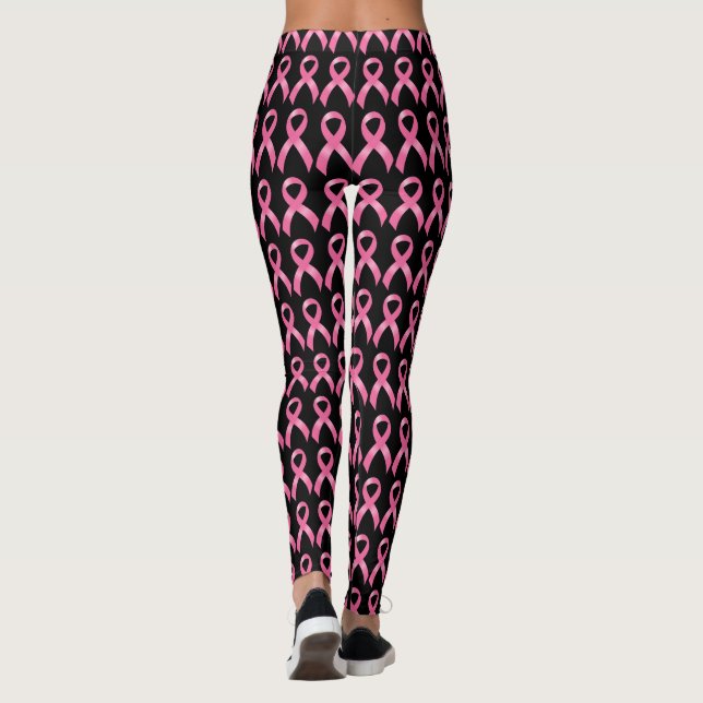 Rosa bandbröstcancermedvetenhet leggings (Baksida)