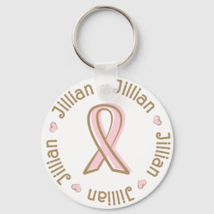 Rosa bandbröstcancernamn Jillian Nyckelring