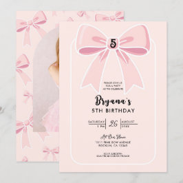 Rosa bander söta flirtiga stuga födelsedagsfest inbjudningar