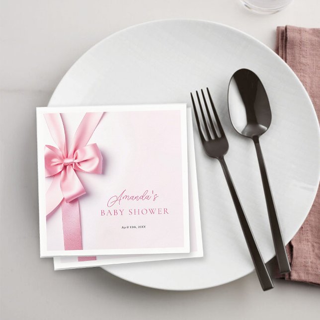 Rosa banderoll baby shower pappersservett (Skapare uppladdad)
