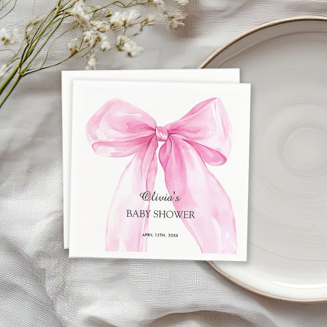 Rosa banderoll Baby Shower Pappersservett (Skapare uppladdad)