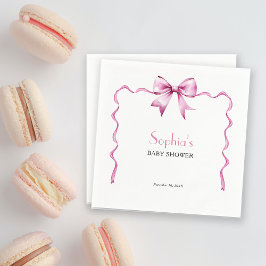 Rosa banderoll baby shower pappersservett
