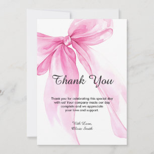 Rosa banderoll baby shower tack kort