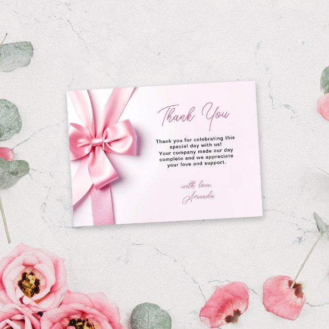 Rosa banderoll baby shower tack kort (Skapare uppladdad)