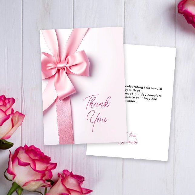 Rosa banderoll baby shower tack kort (Skapare uppladdad)