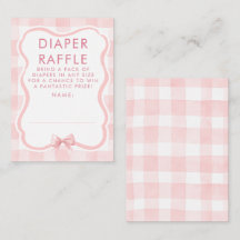 Rosa banderoll blöjraffle baby shower-biljetter