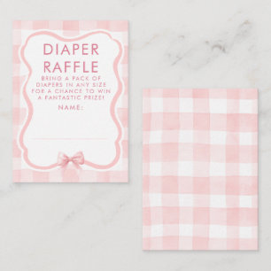 Rosa banderoll blöjraffle baby shower-biljetter tilläggskort