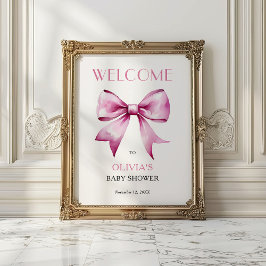 Rosa banderoll för baby shower-välkomst poster