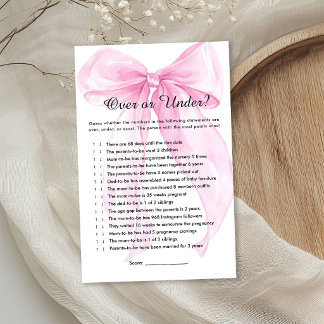 Rosa banderoll över eller under Baby Shower-spel