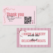 Rosa banderollbakery tackkort randigt