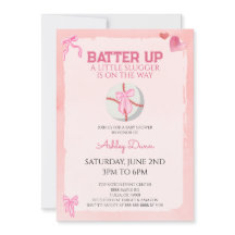 Rosa bandet Coquette Baseboll Baby Shower