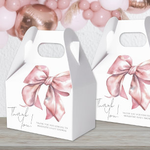 Rosa bandet Coquette flicka baby shower Presentaskar