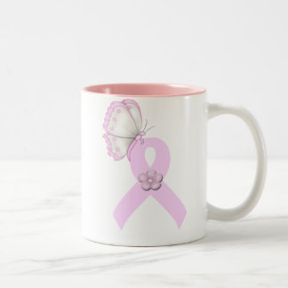Rosa bandfjäril Två-Tonad mugg