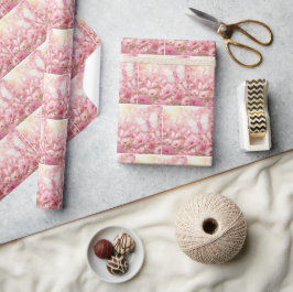 Rosa bandfjärilar i trädgården presentpapper