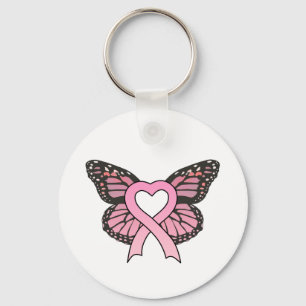 Rosa bandhjärtafjäril Keychain Nyckelring
