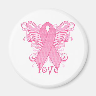 Rosa bandkärlekvingar magnet
