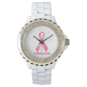 Rosa bandklockabröstcancer armbandsur