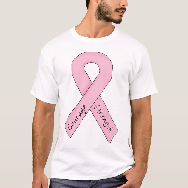 Rosa bandkuragestyrka tee shirt (Framsida)