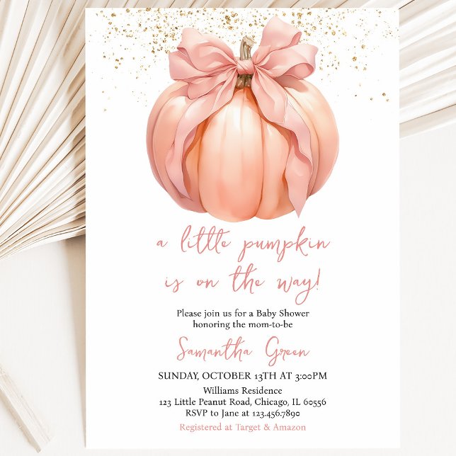 Rosa bandpumpa för baby shower inbjudningar (Skapare uppladdad)