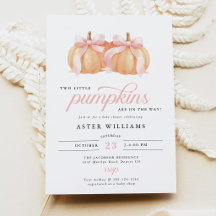 Rosa bandpumpa tvilling baby shower