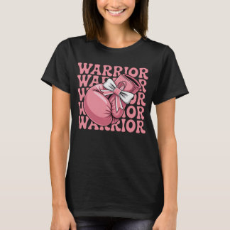 Rosa bandrosa boxningshandskor Warrior Bröstcancer T Shirt