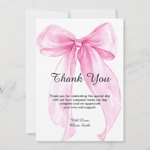 Rosa bandrosbabyshower tack kort