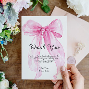 Rosa bandrosbabyshower tack kort