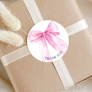 Rosa bandrosbabyshower tack runt klistermärke